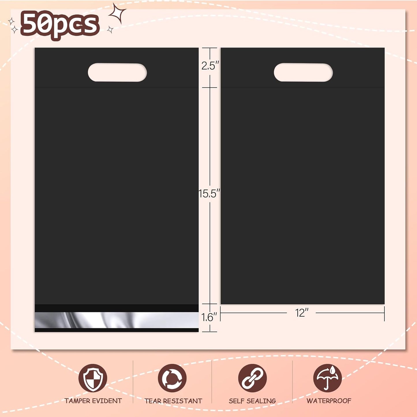 12x15.5'' Poly Mailers (500Pcs)