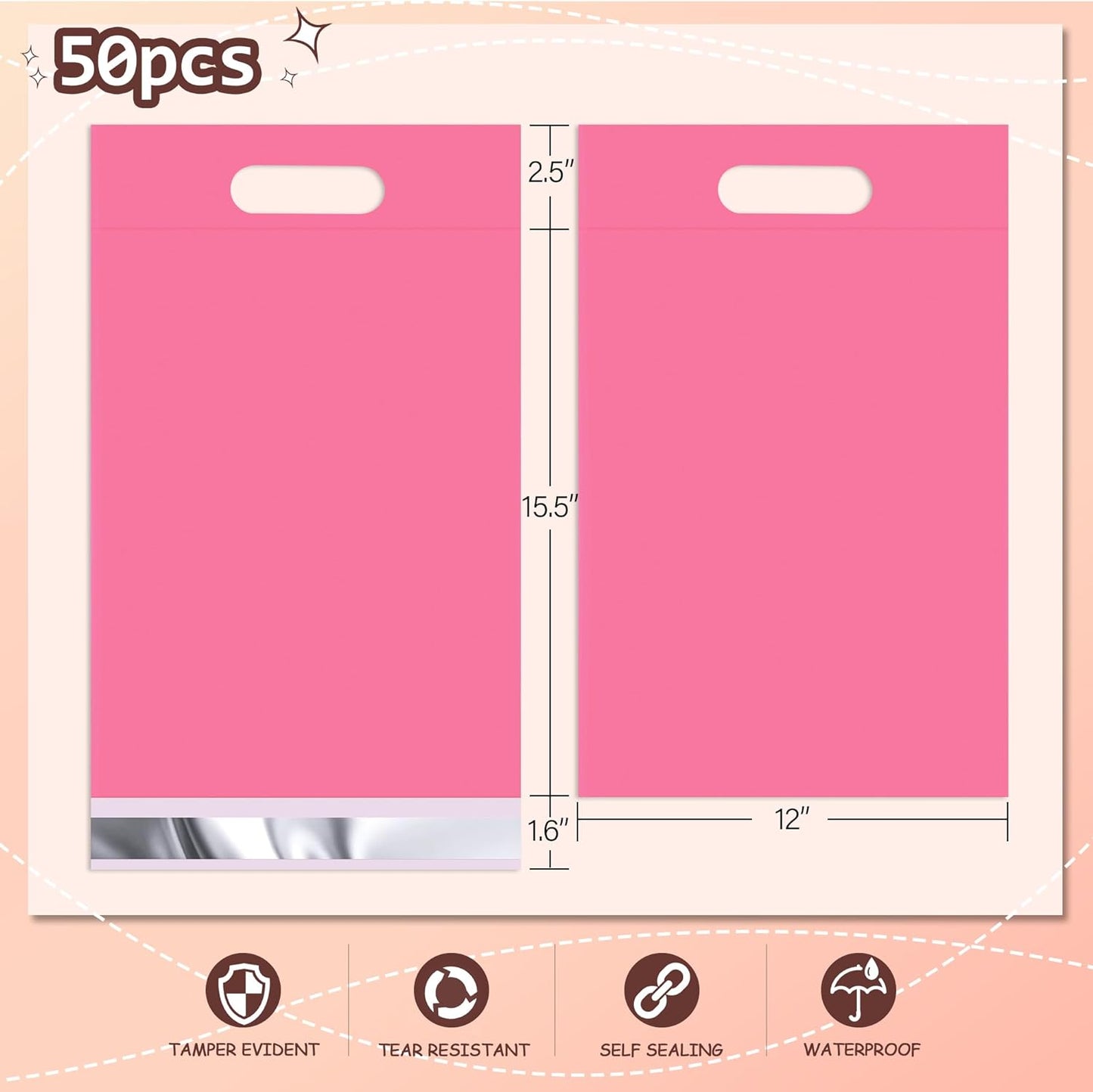 12x15.5'' Poly Mailers (500Pcs)