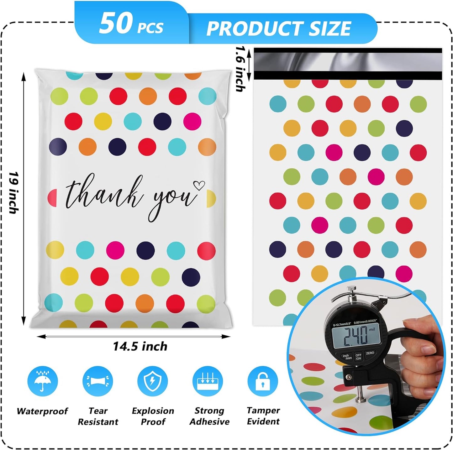 Polka Dots Poly Mailers
