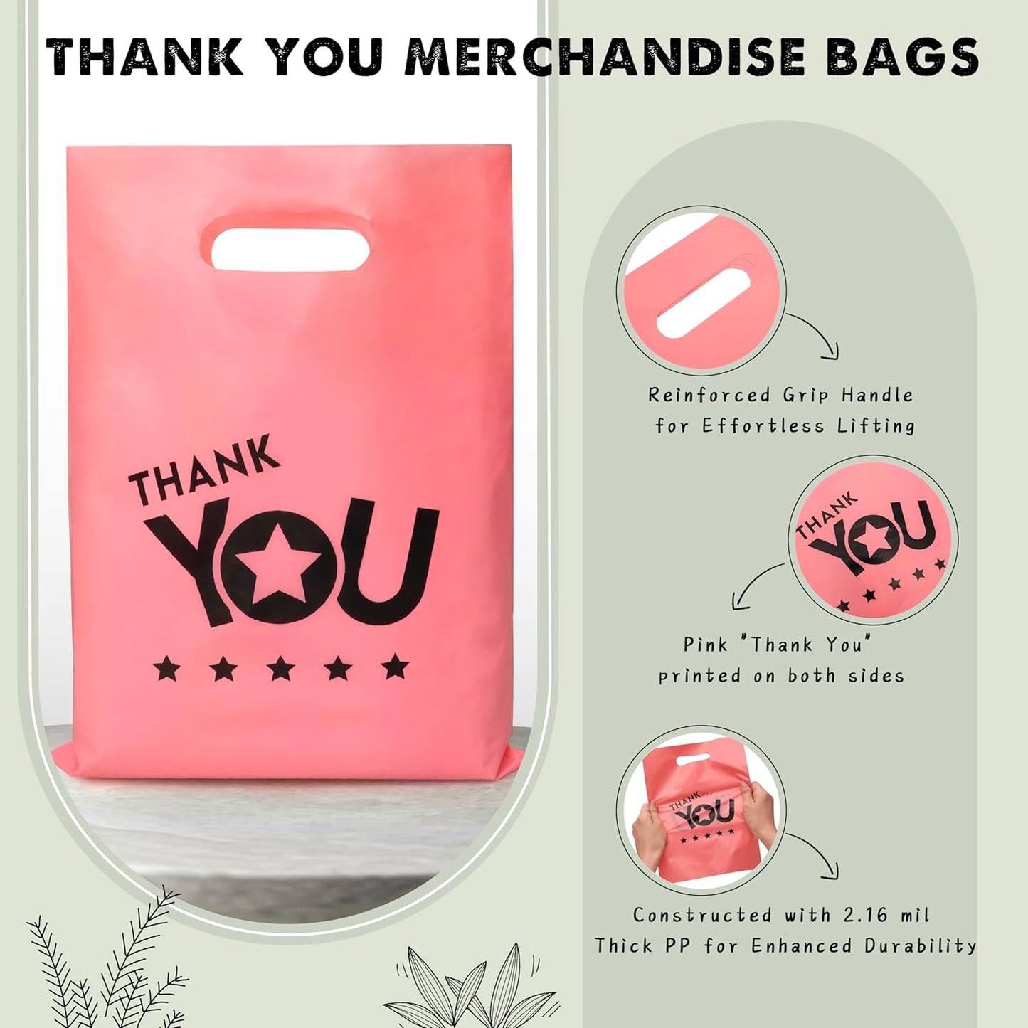 9x12'' Thank You Shopping Bags (50pcs)