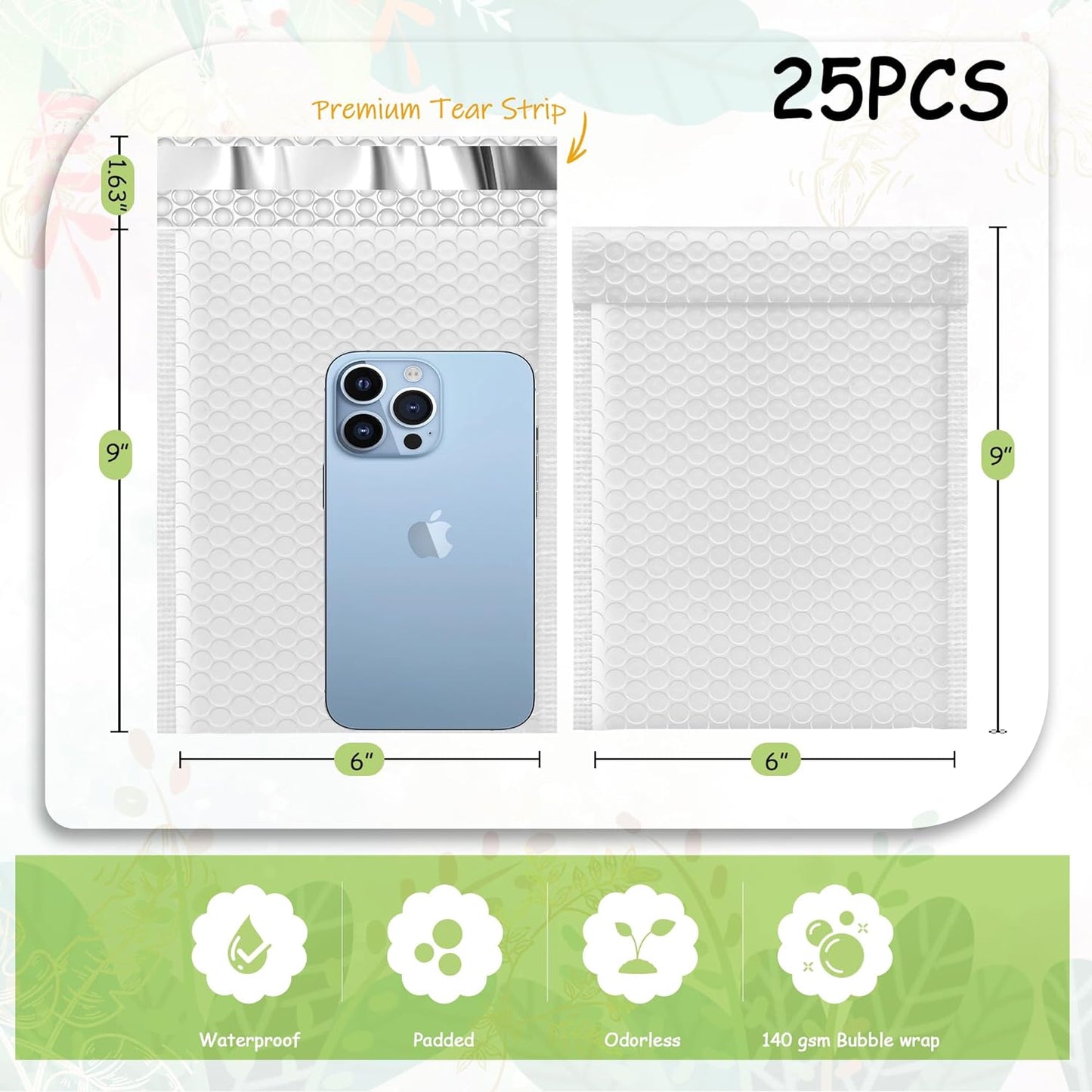 6x10'' Bubble Mailers (25Pcs)