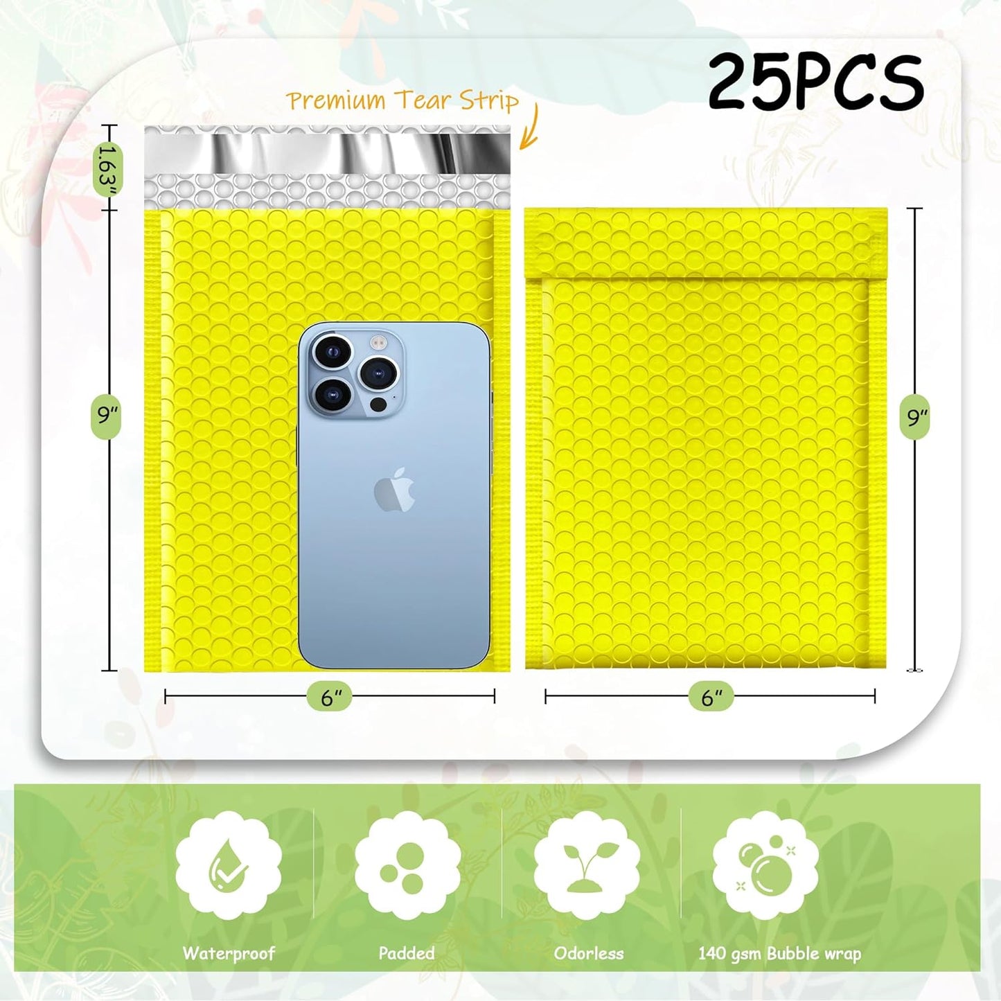 6x10'' Bubble Mailers (25Pcs)