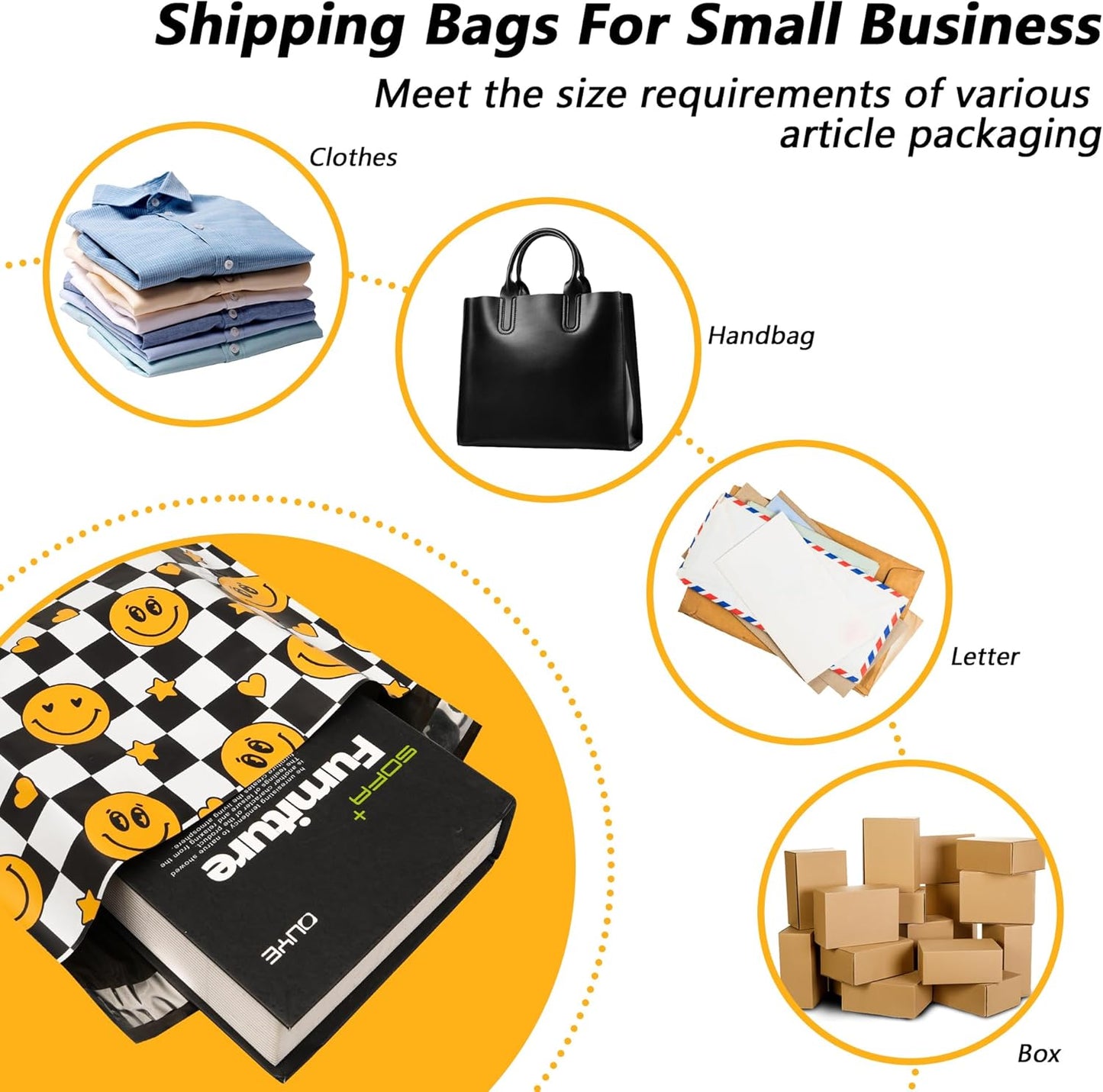 Smiles Checkerboard Poly Mailers
