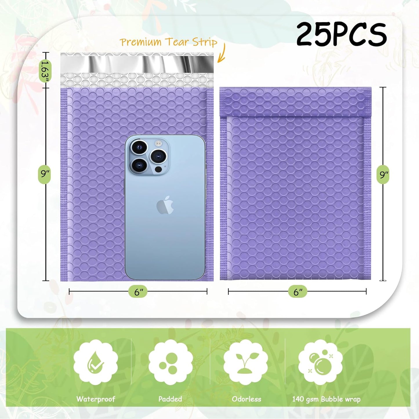 6x10'' Bubble Mailers (25Pcs)