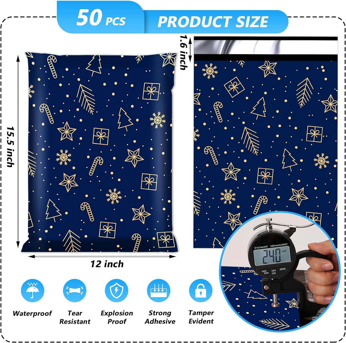 Christmas Starrysky Poly Mailers