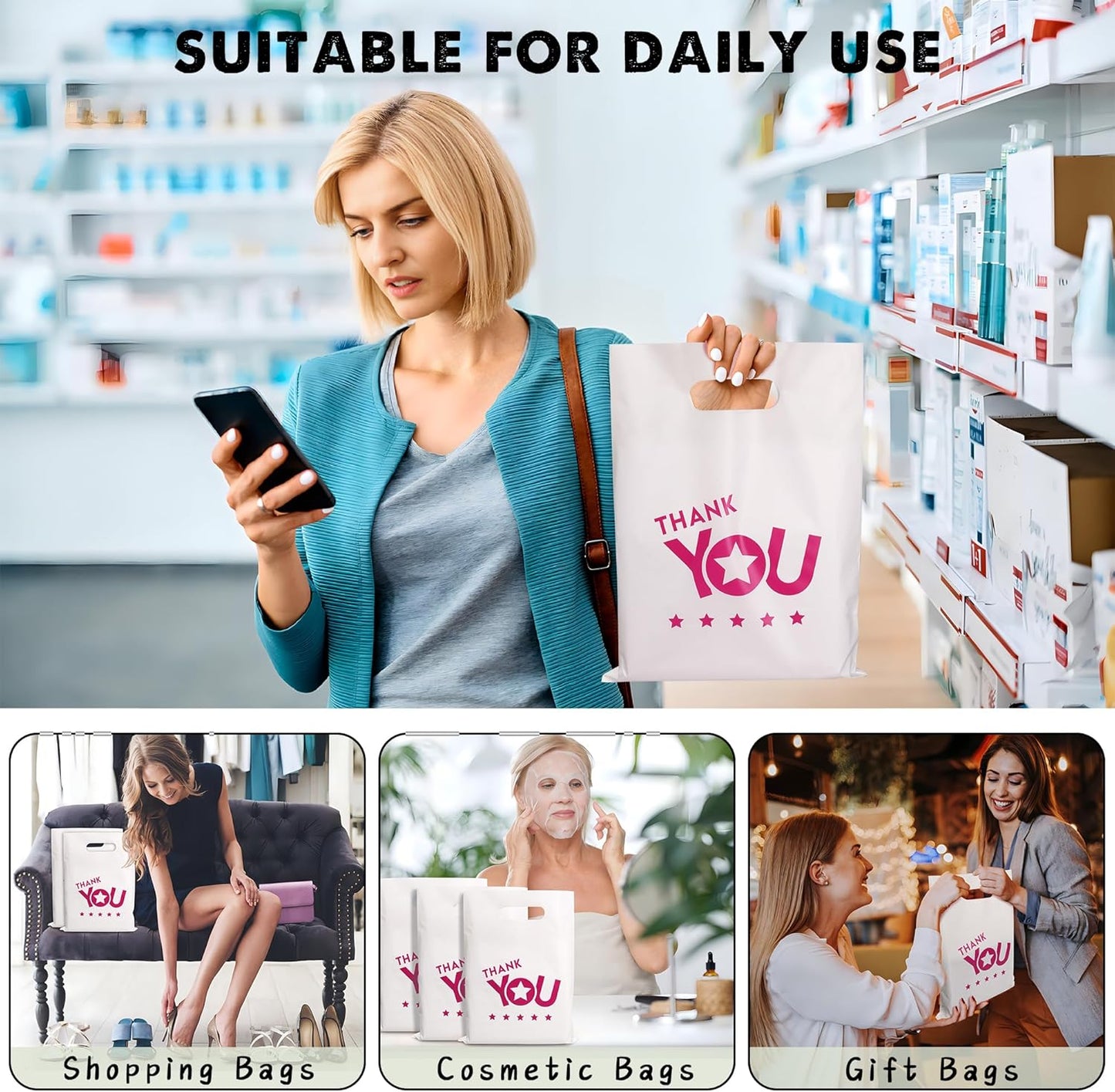 9x12'' Thank You Shopping Bags (50pcs)