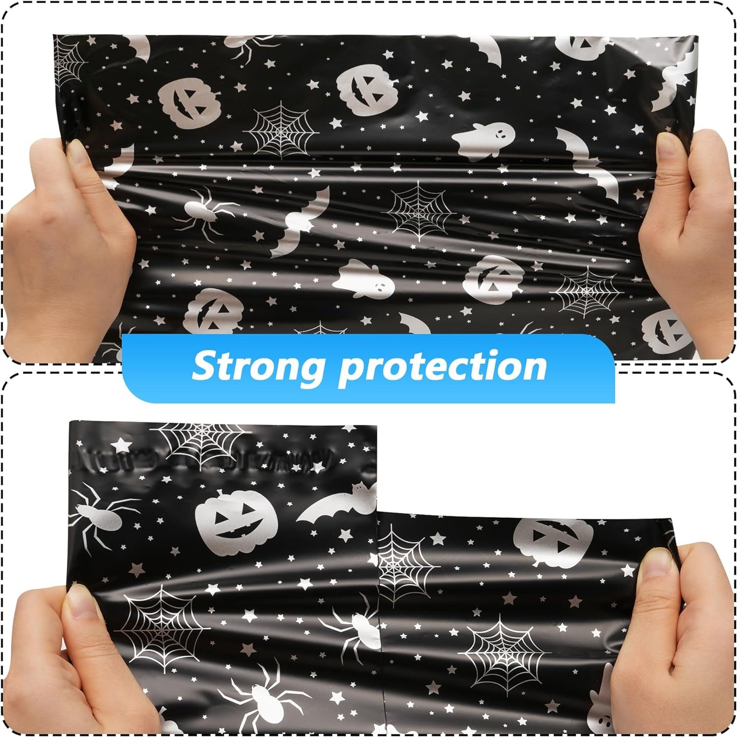 Halloween in Black Poly Mailers
