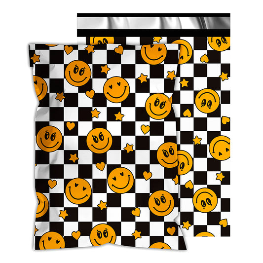 Smiles Checkerboard Poly Mailers