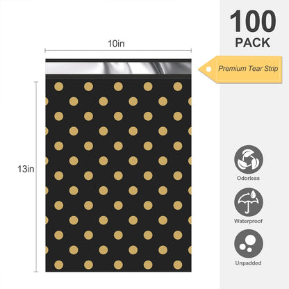 Gold Polka Dots Poly Mailers