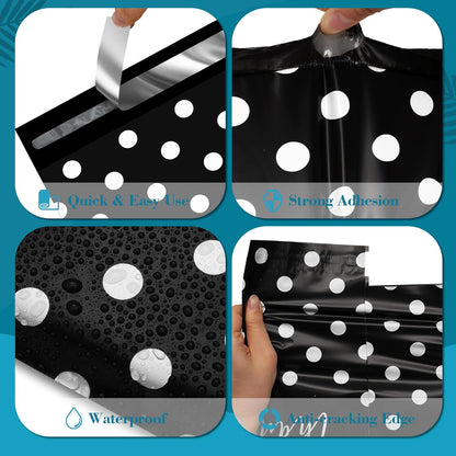 White Polka Dot Poly Mailers with Handle