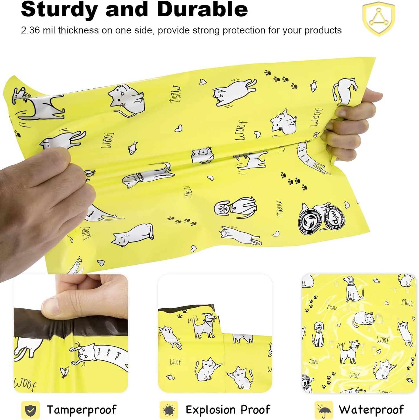 Naughty Cat-Yellow Poly Mailers