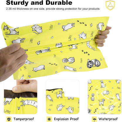 Naughty Cat-Yellow Poly Mailers