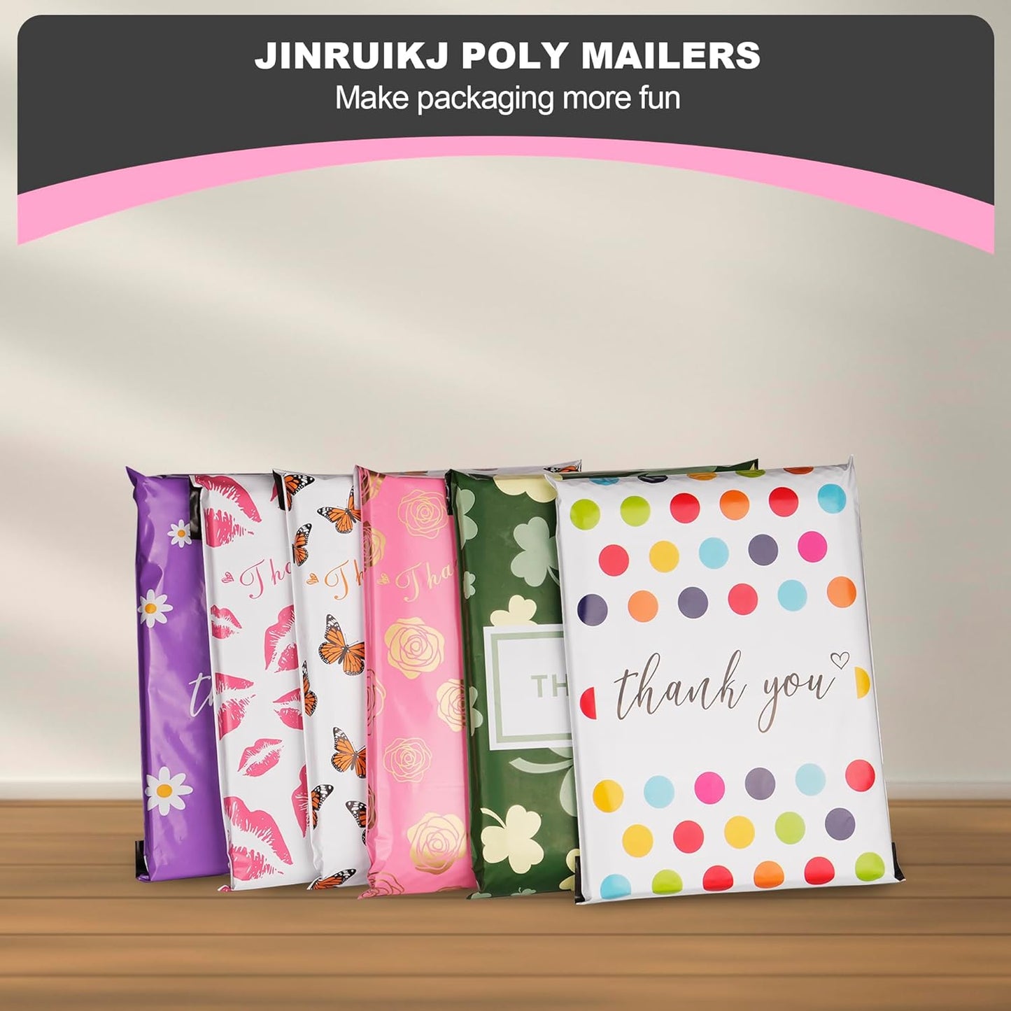 Gold Polka Dots Poly Mailers