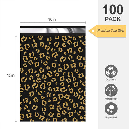 Gold Leopard Poly Mailers