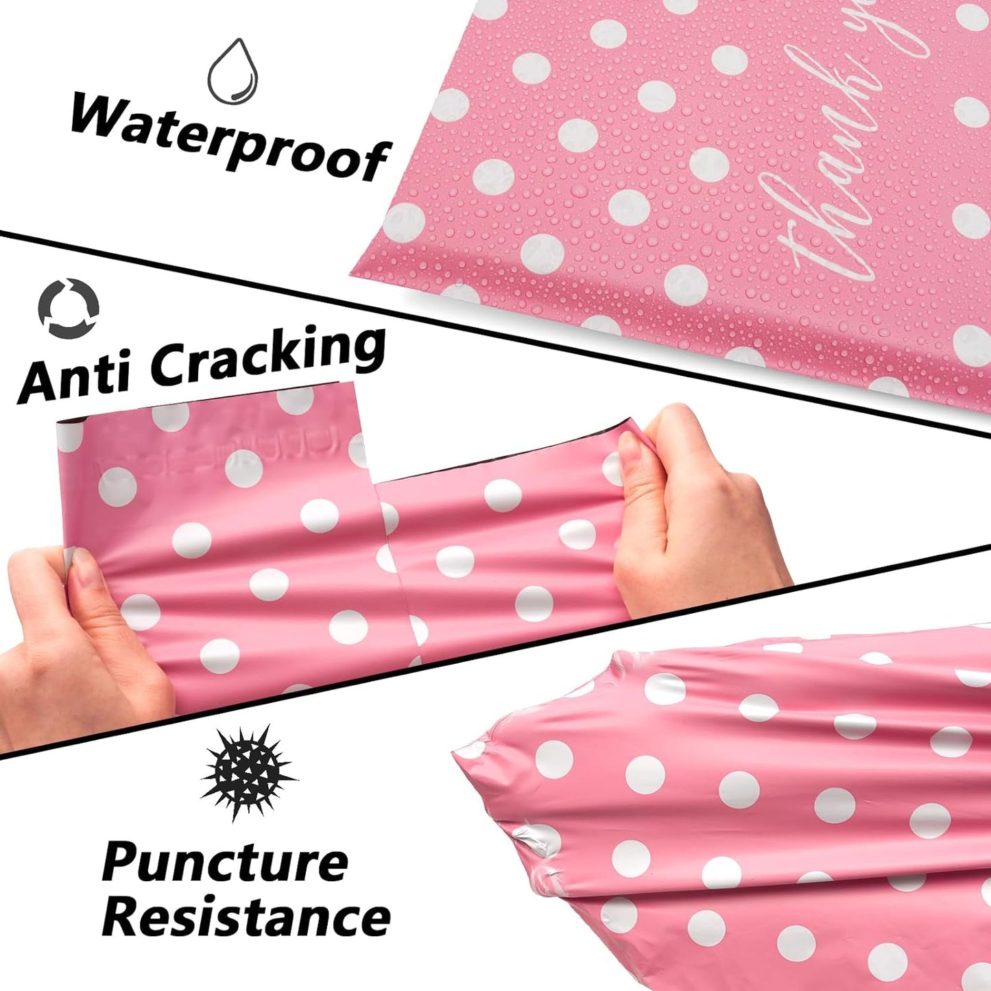 Pink Dots Poly Mailers