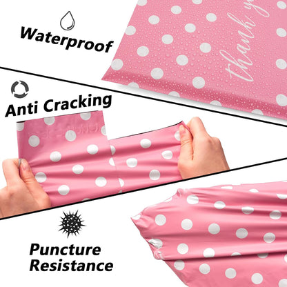 Pink Dots Poly Mailers