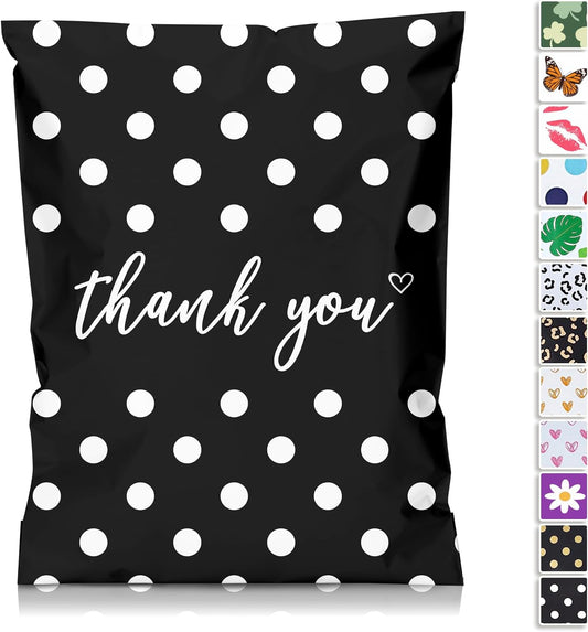 White Polka Dots Poly Mailers