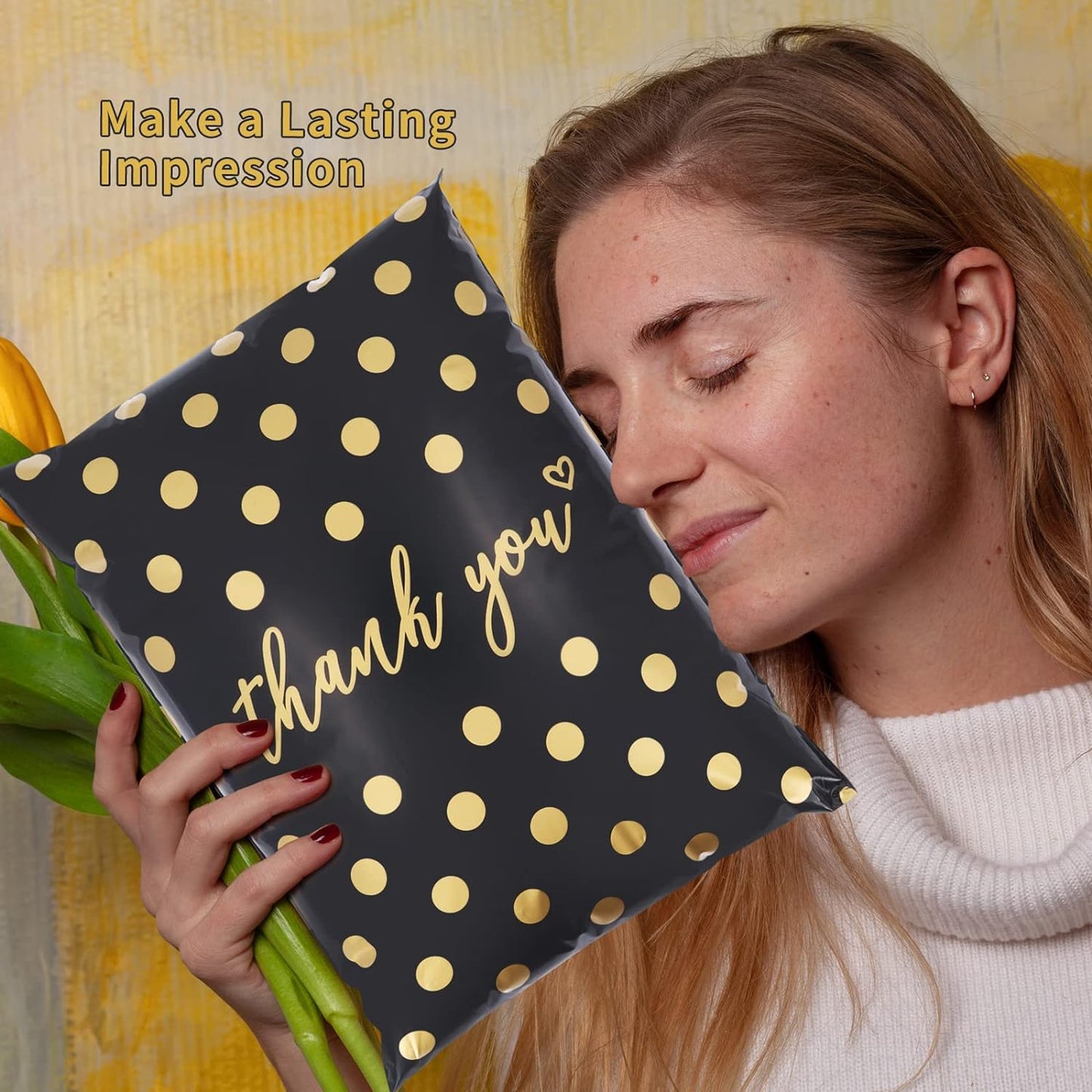 Gold Polka Dots Poly Mailers