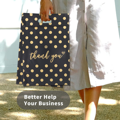 Gold Polka Dot Poly Mailers with Handle