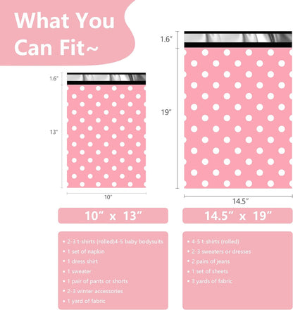 Pink Dots Poly Mailers