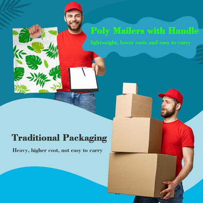 Tropical Leaves Poly Mailers with Handle