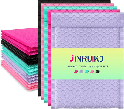 JinRuiKJ Bubble Mailers (6x10 Inch 25 Pcs)