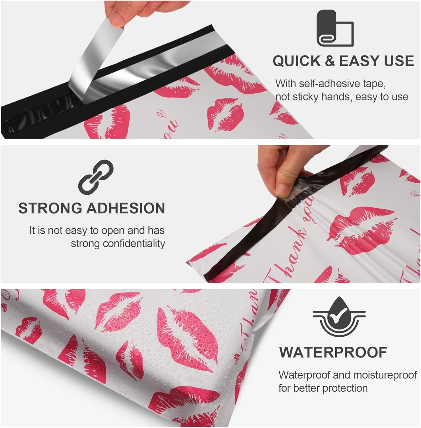 Red Lip Poly Mailers