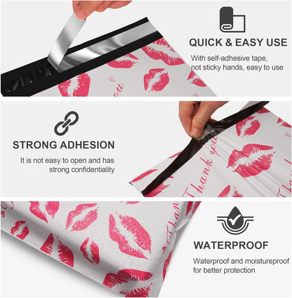 Red Lip Poly Mailers