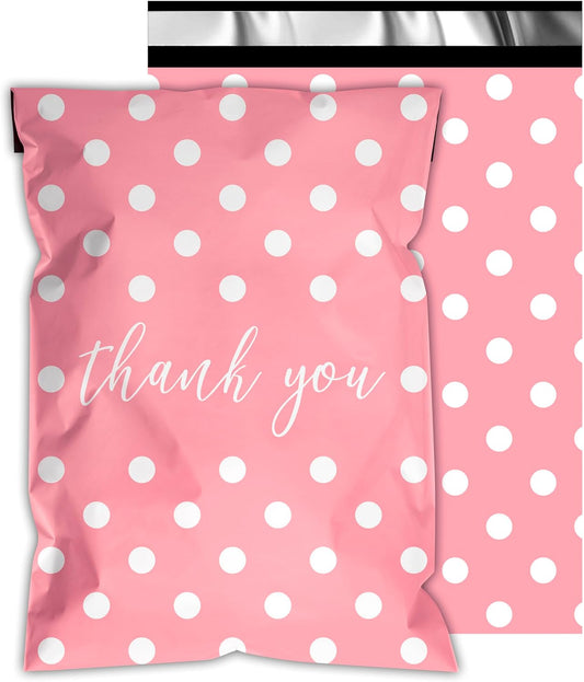 Pink Dots Poly Mailers