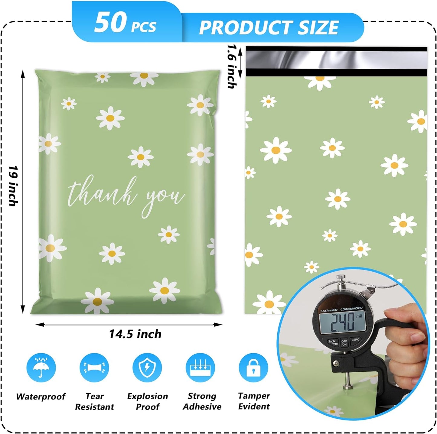 Chrysanthemum Poly Mailers