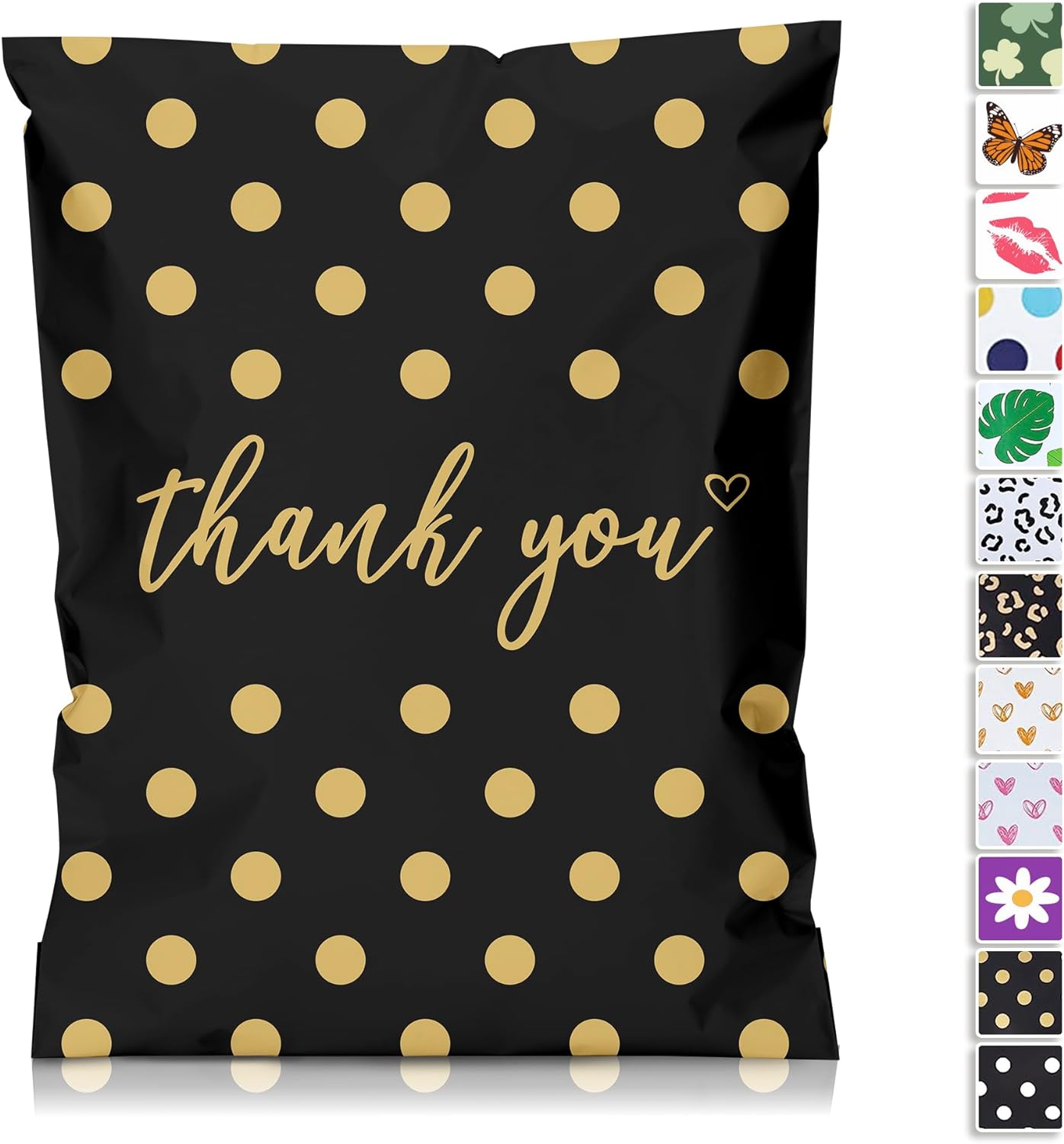 Gold Polka Dots Poly Mailers