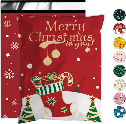 Red Merry Christmas Poly Mailers