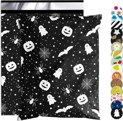 Halloween in Black Poly Mailers