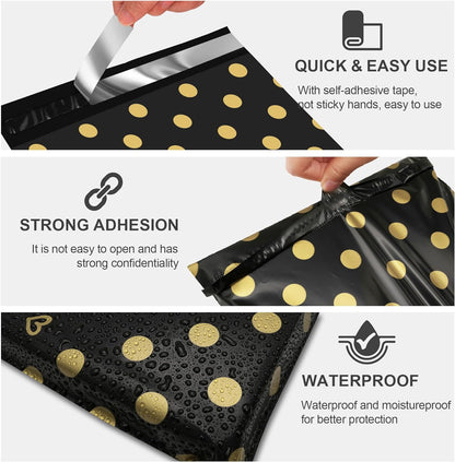 Gold Polka Dots Poly Mailers