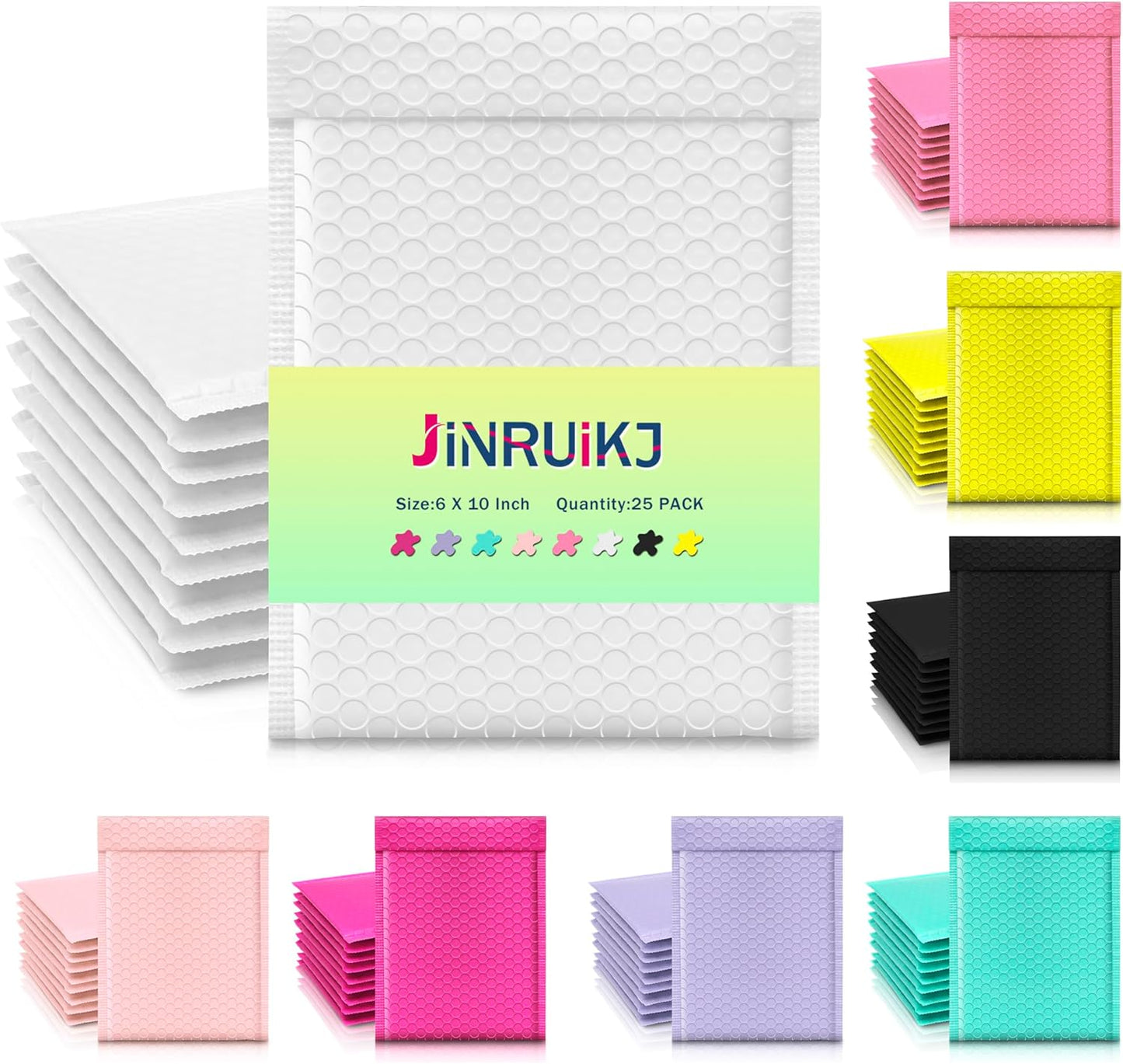 JinRuiKJ Bubble Mailers (6x10 Inch 25 Pcs)