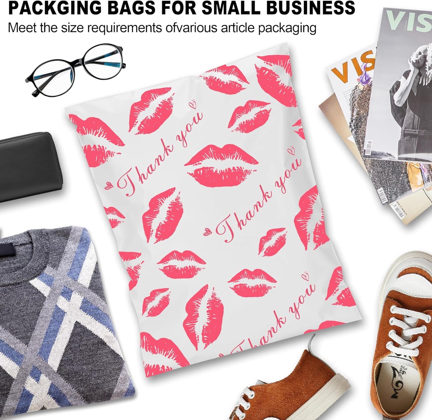 Red Lip Poly Mailers