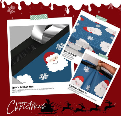 Santa Claus and Snowflakes Poly Mailers