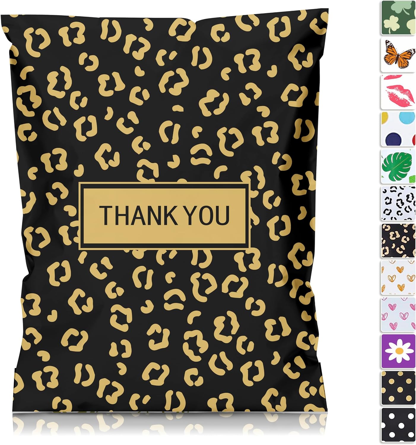 Gold Leopard Poly Mailers