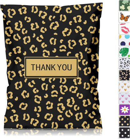 Gold Leopard Poly Mailers