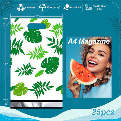 Tropical Leaves Poly Mailers with Handle