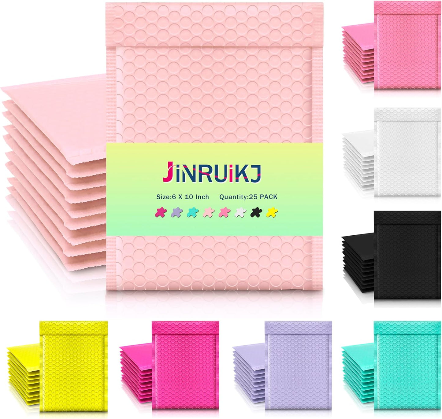 JinRuiKJ Bubble Mailers (6x10 Inch 25 Pcs)