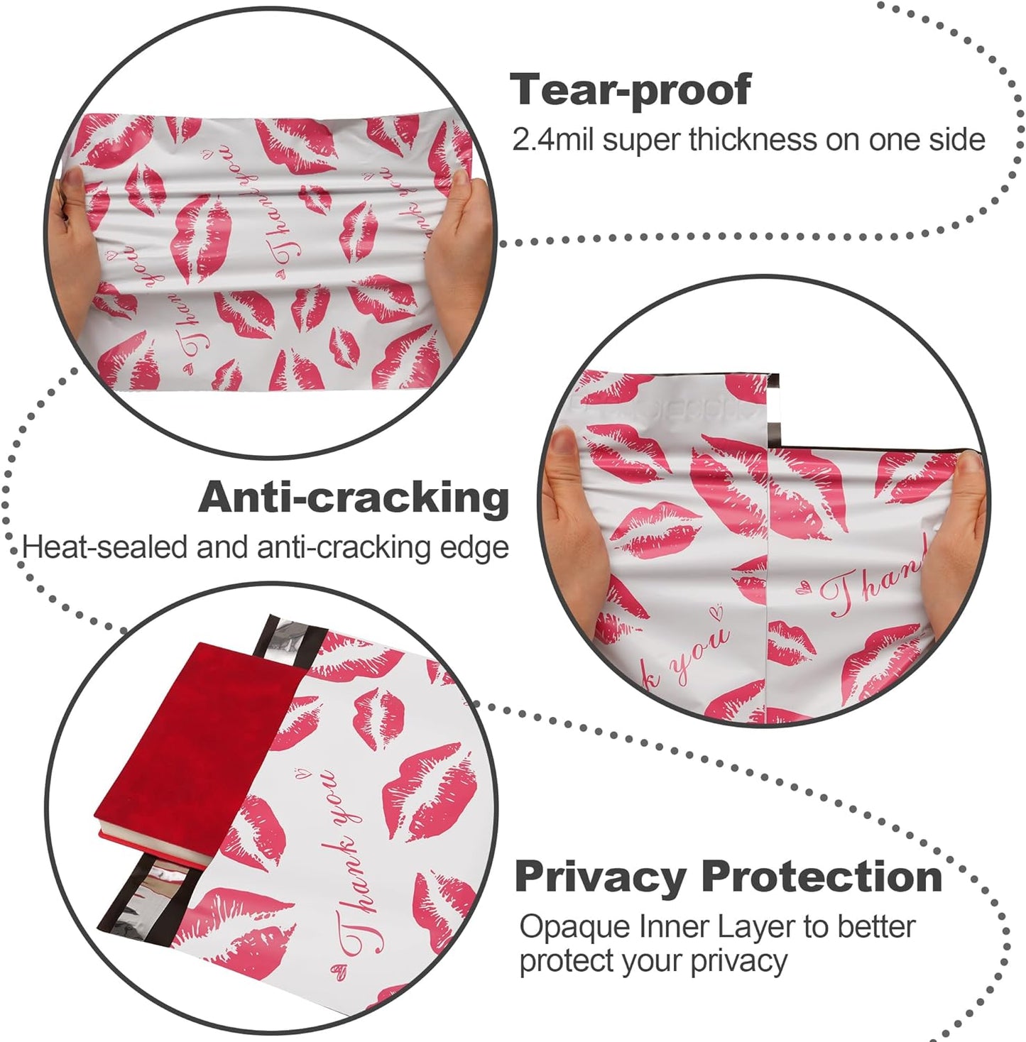 Red Lip Poly Mailers