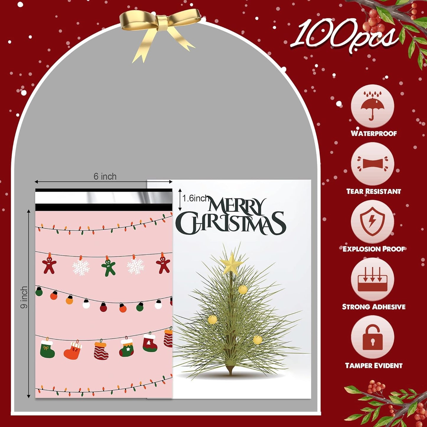 Christmas Lights Poly Mailers