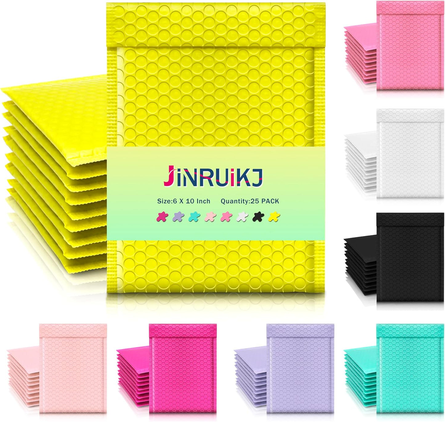 JinRuiKJ Bubble Mailers (6x10 Inch 25 Pcs)