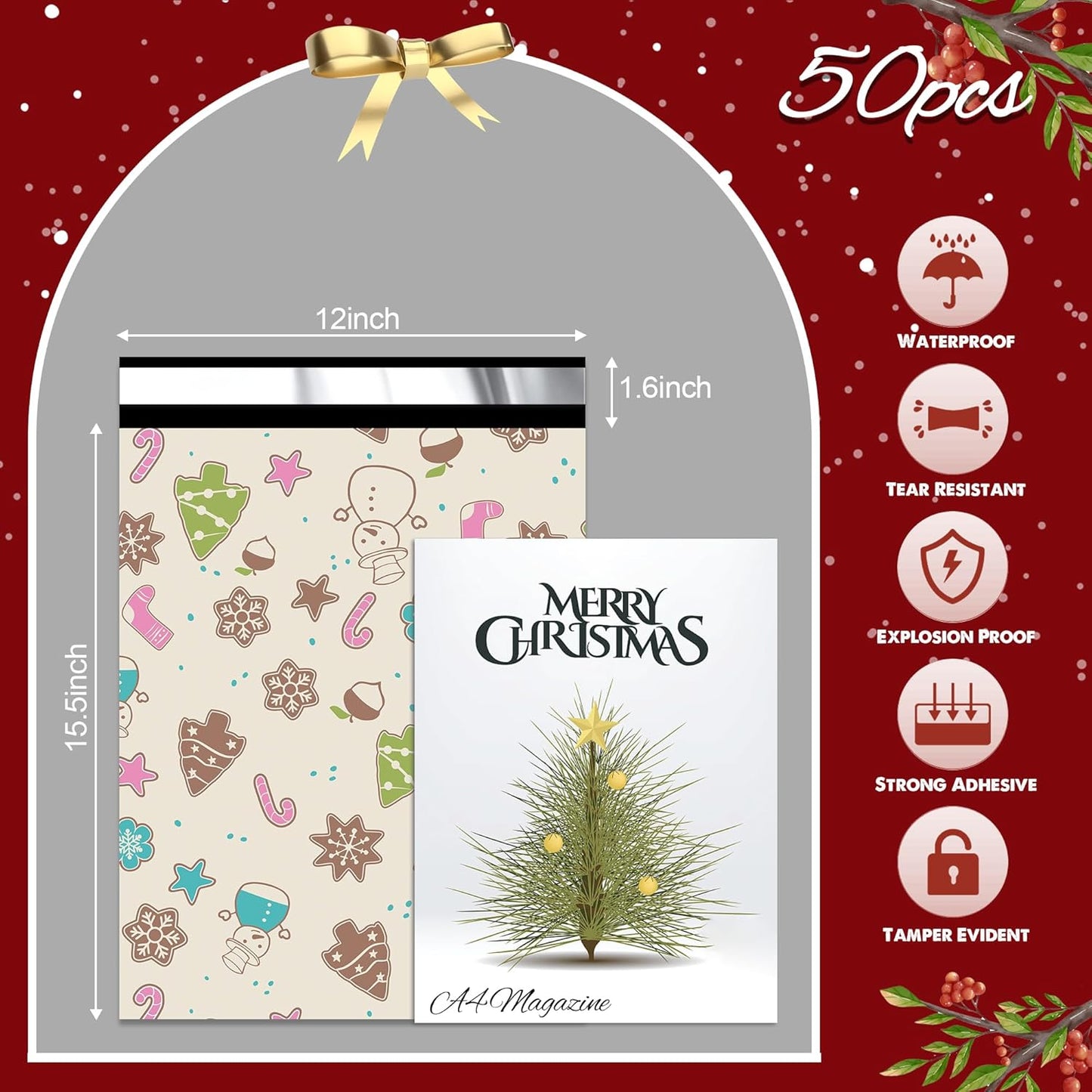 Christmas Elements Poly Mailers