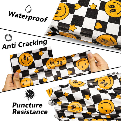 Smiles Checkerboard Poly Mailers