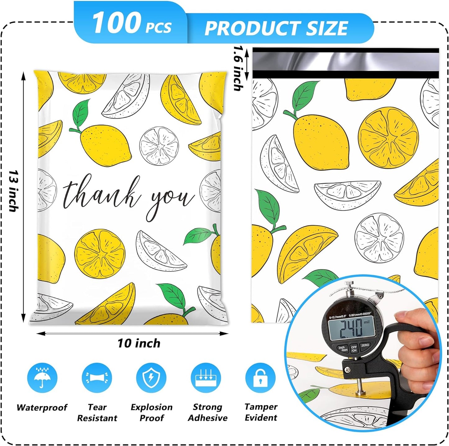 Lemon Poly Mailers