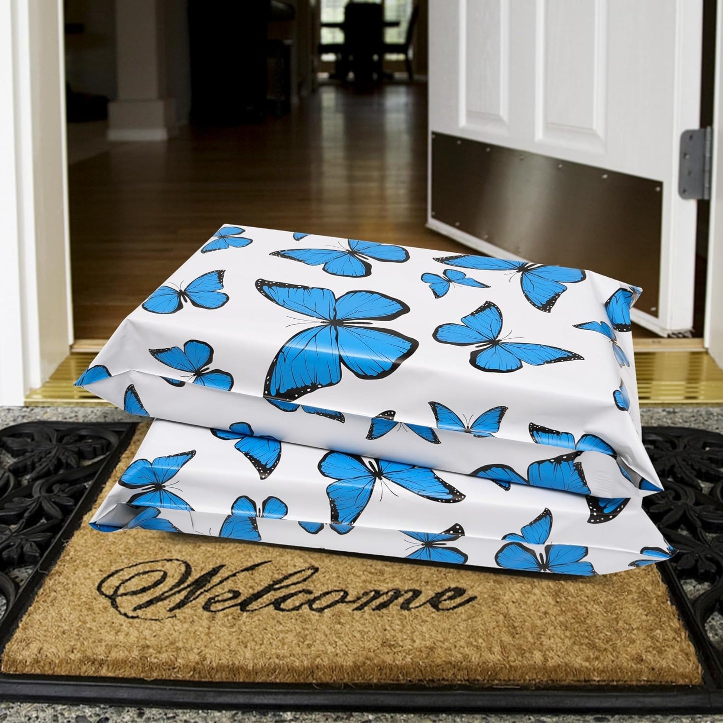 Blue Butterfly Poly Mailers