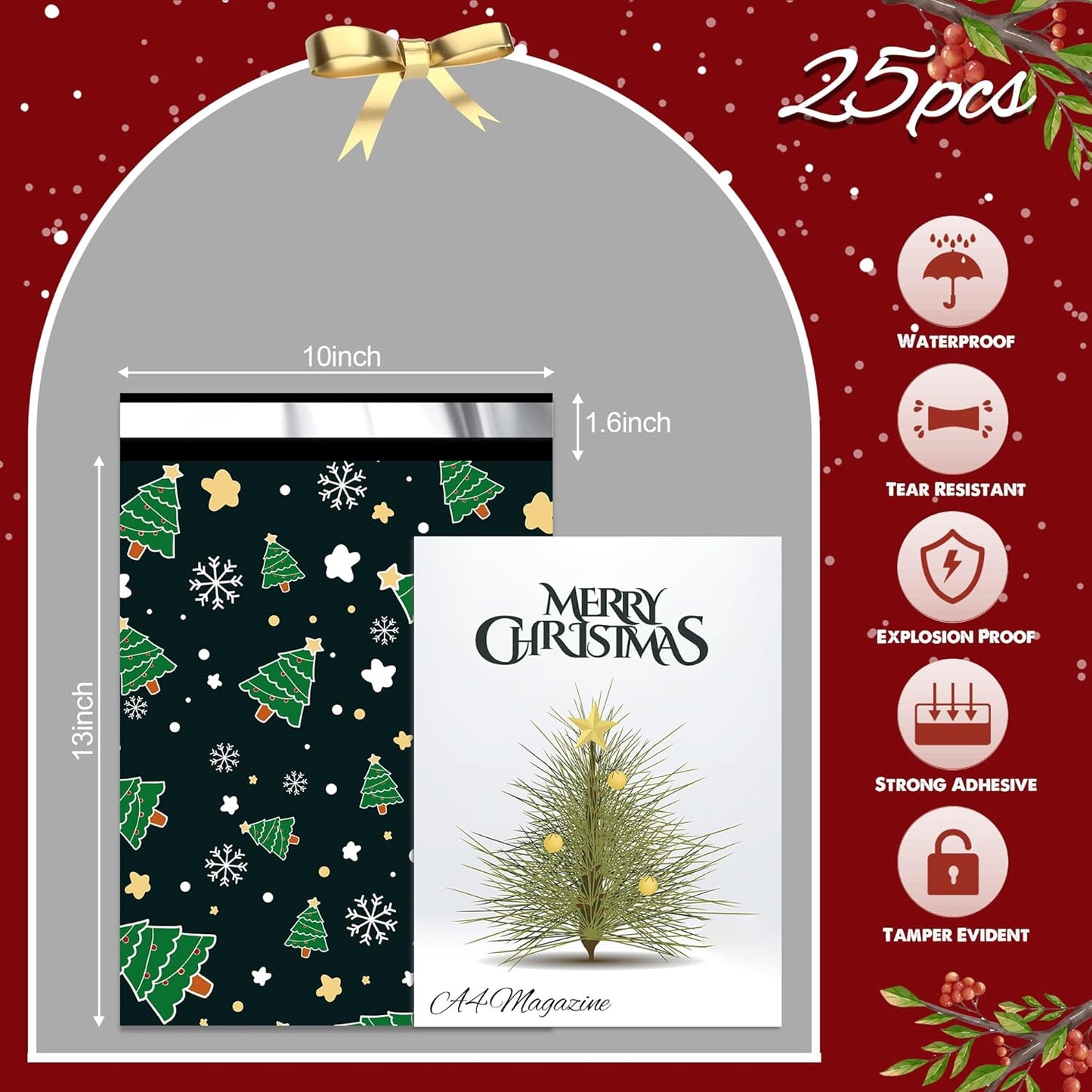 Christmas Tree Poly Mailers