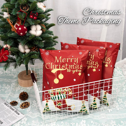 Red Merry Christmas Poly Mailers